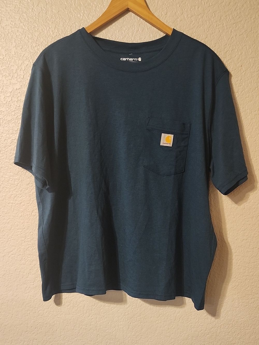 Carhartt Women's Loose Fit Lightweight Short Sleeve Pocket Tee in Deep Teal Blue